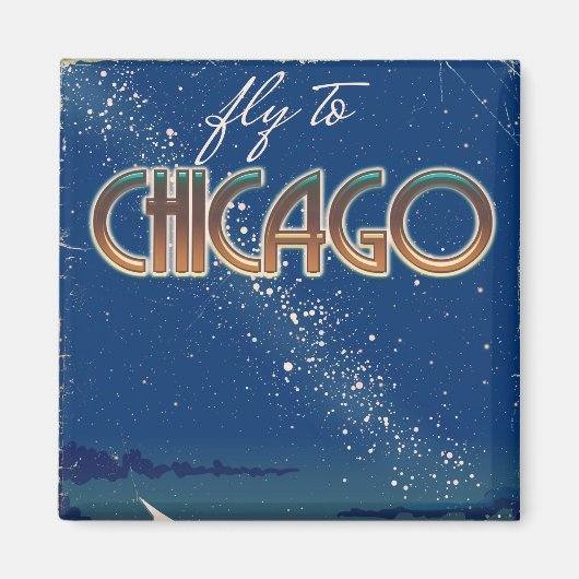 Aimant Envolez-vous pour Chicago (Devant)
