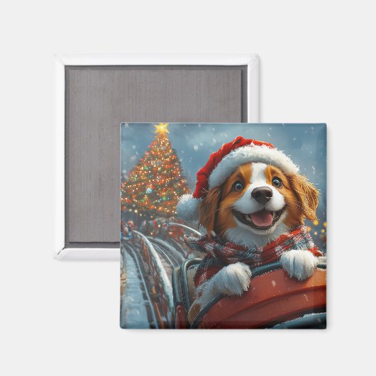 Aimant Épagneul Breton Noël (Recto/Verso)