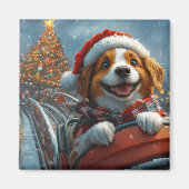 Aimant Épagneul Breton Noël (Devant)