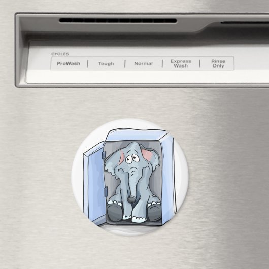 Aimant Ephelphène de dessin animé assis dans un réfrigéra (In Situ (Lave-vaisselle))