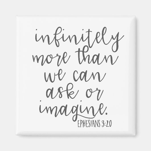 Aimant Ephésiens 3:20 Infiniment Plus Bible Écriture Art (Devant)