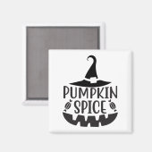Aimant Épice citrouille avec une sorcière Jack-O-Lantern (Recto/Verso)