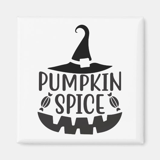 Aimant Épice citrouille avec une sorcière Jack-O-Lantern (Devant)