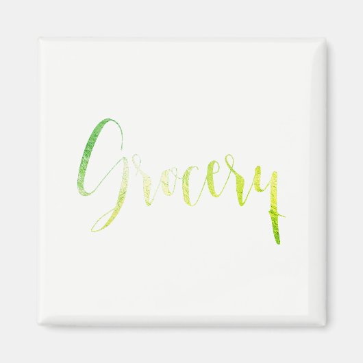 Aimant Épicerie Feuille verte Noir Planificateur Accueil  (Devant)