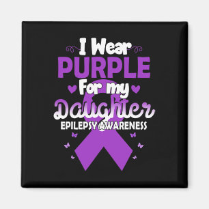 Aimant Epilepsie Ruban Je Porte Violet Pour Ma Fille Awar