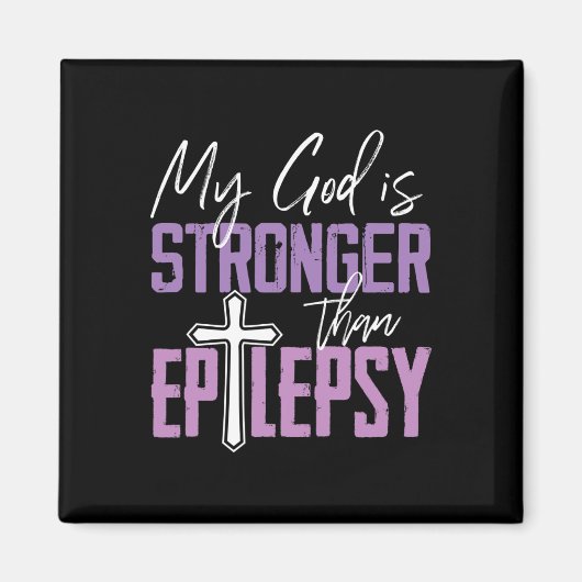 Aimant Épilepsie Sensibilisation Ruban Mon Dieu Est Plus (Devant)