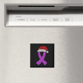 Aimant Epilepsy Christmas Hat Purple Awareness Ribbon Sei (In Situ (Lave-vaisselle))