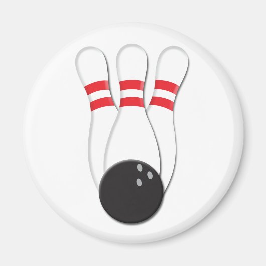 Aimant Épingles de bowling et balle (Devant)