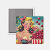 Aimant Épinglette de cerise mignonne (Recto/Verso)