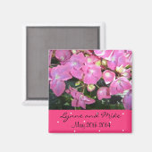 Aimant Épinglez la date avec ces fleurs rose vif (Recto/Verso)
