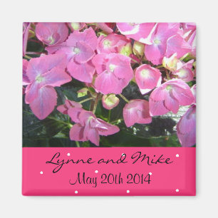 Aimant Épinglez la date avec ces fleurs rose vif