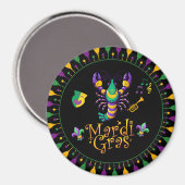 Aimant Épis/trompette/masque/fleur de lis Mardi Gras (Recto/Verso)