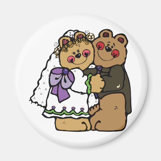 Aimant Épouse d'ours et champignon d'ours (Devant)