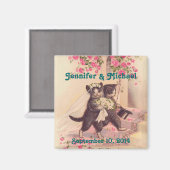 Aimant Épouse et chambre de chats mariages Enregistrer la (Recto/Verso)