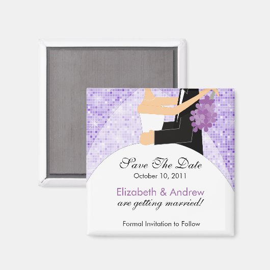 Aimant Épouse Sparkly Groom Enregistrer l'aimant Date (Recto/Verso)