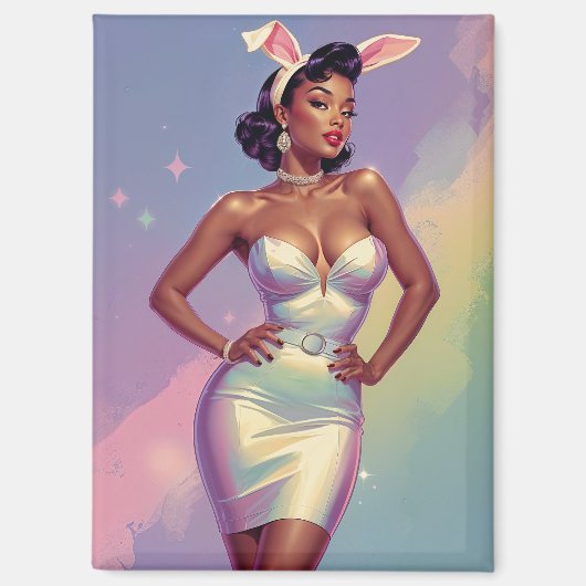 Aimant Épouses de lapin de Pâques noires (Recto)