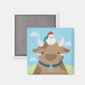 Aimant Époux - Vache et poussin (Recto/Verso)