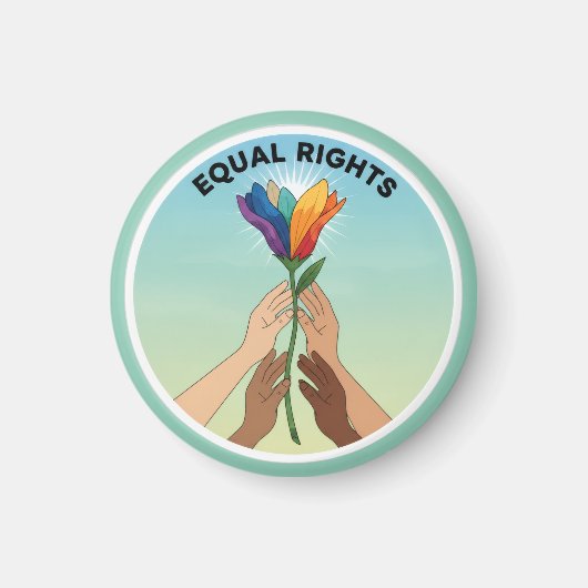 Aimant Equal Rights Rainbow Flower – Diversity and Unity (Devant)