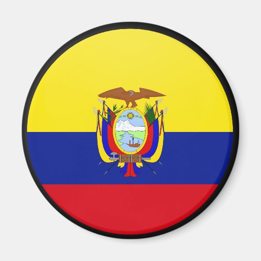Aimant Equateur qualité Cercle de drapeau (Devant)