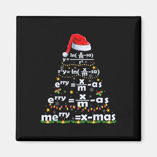 Aimant Équation Math Joyeux X mas Funny Enseignant Math C (Devant)