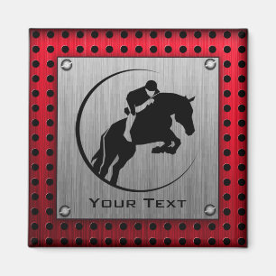 Aimant Équestre en aluminium brossé Faux.