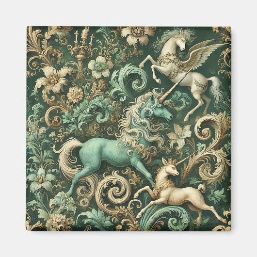 Aimant Equinoxe céleste - Papier Peint Mythique Unicorne (Devant)