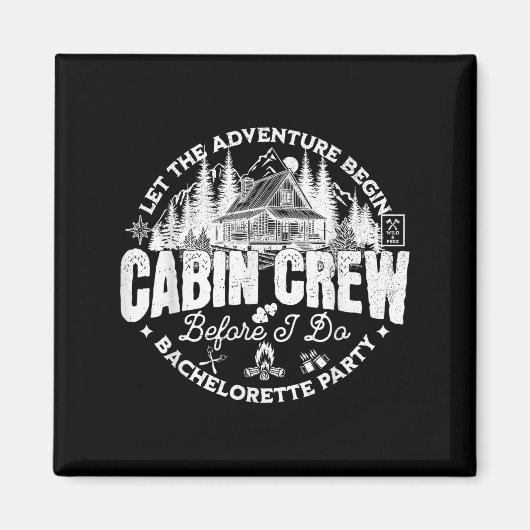 Aimant Équipage de cabine avant de faire la fête de bache (Devant)