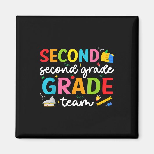 Aimant Équipe 2e année 2e année Enseignant Squad Retour à (Devant)