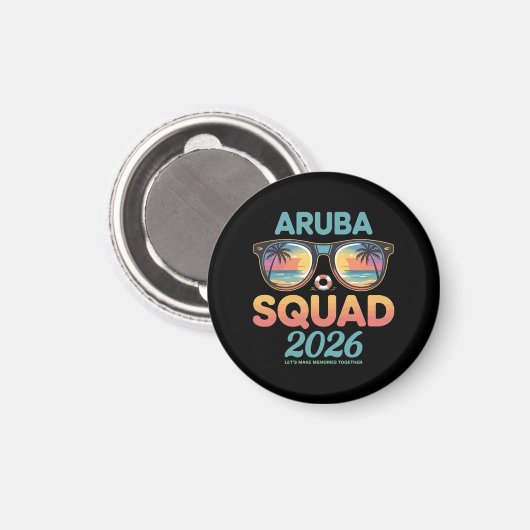 Aimant Équipe Aruba 2026 Rétro (Recto/Verso)
