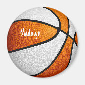Aimant équipe blanche orange couleurs basketball (Devant)