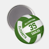 Aimant équipe blanche verte couleurs filles garçons volle (Recto/Verso)