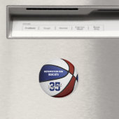 Aimant équipe bleu marron couleurs filles garçons basket- (In Situ (Lave-vaisselle))