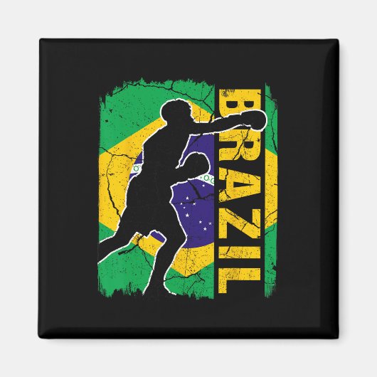 Aimant Équipe brésilienne de boxe Brésil Drapeau Gants de (Devant)
