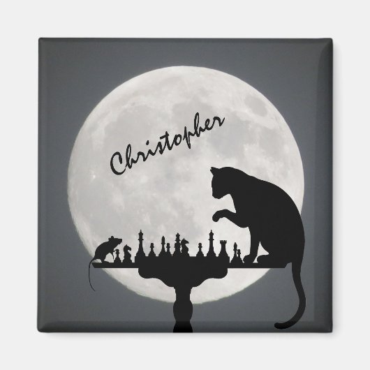 Aimant Équipe cycliste Chess Full Moon Cat and Mouse Game (Devant)