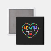 Aimant Équipe d'administration du coeur mignon Amusant Pr (Recto/Verso)