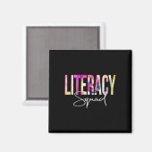 Aimant Équipe D'Alphabétisation Tie Dye Retour À L'École (Recto/Verso)