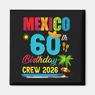 Aimant Équipe d'anniversaire 60 ans Cancun Mexique Graphi