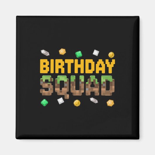 Aimant Équipe d'anniversaire drôle Pixel de jeu vidéo gar (Devant)