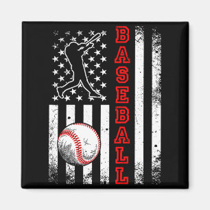 Aimant Équipe de baseball du drapeau américain Vintage Ba