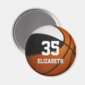 Aimant équipe de basket-ball noir blanc esprit enfants su (Recto/Verso)