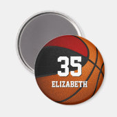 Aimant équipe de basket-ball noir rouge esprit cadeaux no (Recto/Verso)