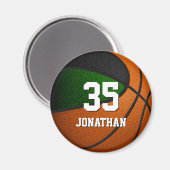 Aimant équipe de basket noir vert couleurs garçons filles (Recto/Verso)