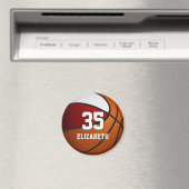 Aimant équipe de basketball blanc rouge couleurs personna (In Situ (Lave-vaisselle))