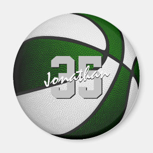 Aimant équipe de basketball blanc vert couleurs personnal