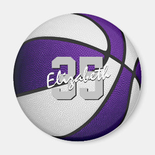 Aimant équipe de basketball blanc violet couleurs personn