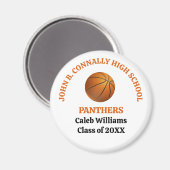Aimant Équipe de basketball de l'école secondaire Orange (Recto/Verso)