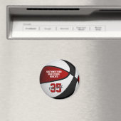 Aimant équipe de basketball noir rouge couleurs (In Situ (Lave-vaisselle))