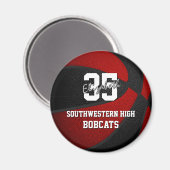 Aimant équipe de basketball noir rouge couleurs (Recto/Verso)