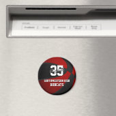 Aimant équipe de basketball noir rouge couleurs (In Situ (Lave-vaisselle))