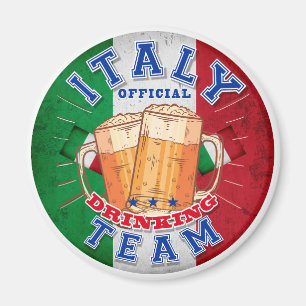 Aimant Équipe de boisson officielle d'Italie. Bière drôle
